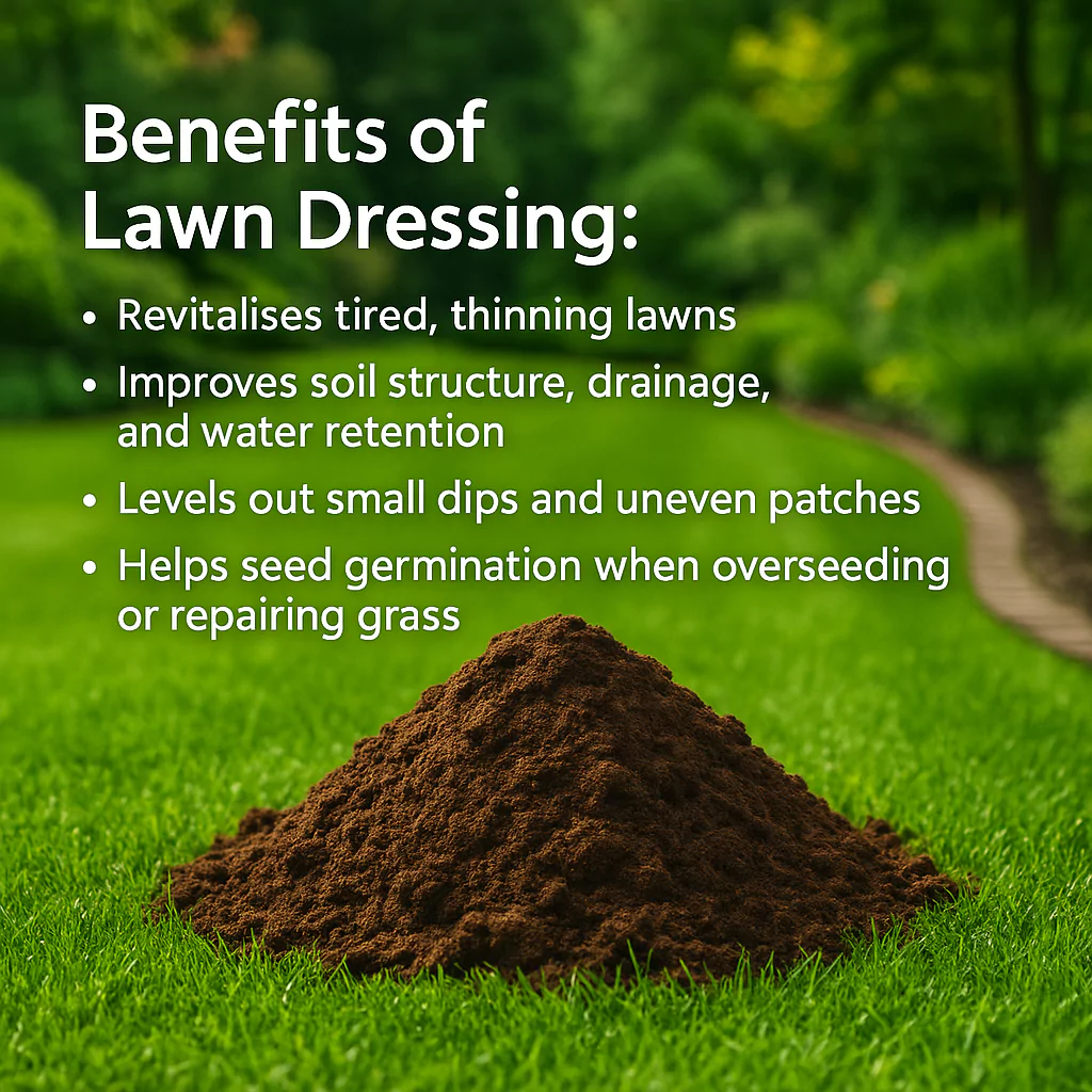 Benefits of lawn dressing blend on a green South African lawn